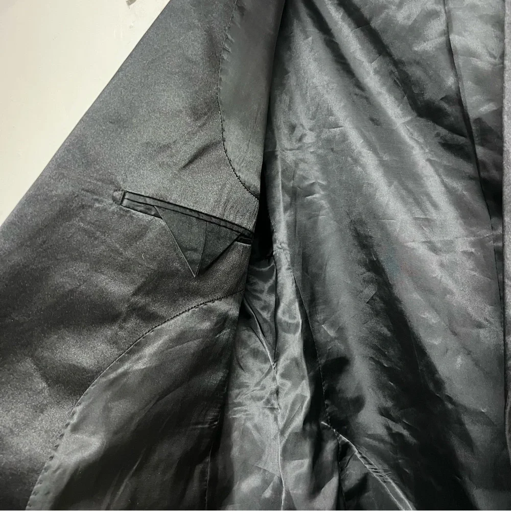Men's New Gino Vitale Black Slim‎ Fit Tuxedo Blazer Suit Jacket Satin Trim 46R
